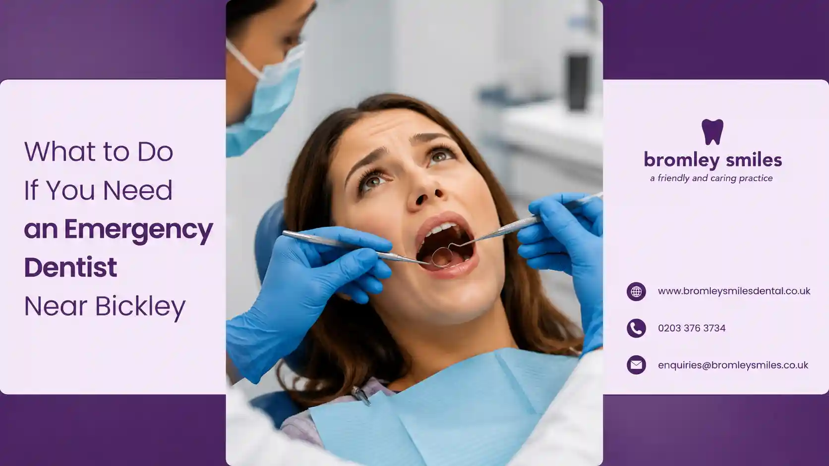 Dentist providing emergency dental care for a patient near Bickley at Bromley Smiles Dental Practice