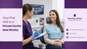 Dentist welcoming a new patient for their first private dental appointment near Bickley at Bromley Smiles Dental Practice